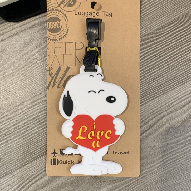 Snoopy Charlie Brown Woodstock animación periférica dibujo animado lindo viaje equipaje facturado etiqueta creativa tarjeta de embarque personalizada