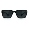 thumbnail image 4 of Mens Narrow Rectangle Vintage Style Bohemian Plastic Fashion Sunglasses All Black, 4 of 8