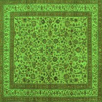 Ahgly Company Indoor Square Persian Green Traditional Area Rugs, 4' Square