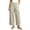 Beige, variant on Women's Multi-Pocket Wide Leg Cargo Pants, Solid Color Elastic Waist, Casual Streetwear Trousers Khaki S