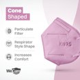 thumbnail image 2 of WeCare 5-Ply Disposable Face Mask, 5-Ply Layer (1000 Individually Wrapped) - Pink, 2 of 7