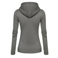thumbnail image 3 of Women's Oversize Casual Plain Long Sleeve Pullover With Zip Autumn Winter Sweat Jacket Zip Hoodies Warm Winter Jacket Zip Sweatshirt With Hood Outdoor Sports Hoodie Dresses Jackets for Women Women, 3 of 3