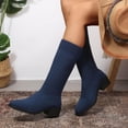 thumbnail image 5 of Women's Knee High Boots Stretch Square Toe Chunky Block Heel Long Boots for Women Comfortable Breathable Womens Boots, 5 of 9
