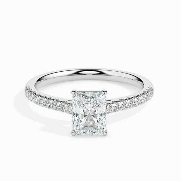 Eterna Jewel 1.9 Ct Radiant Cut Diamond Engagement Ring - Lab Created Diamond - 14K White Gold Over Ring - Elegant Anniversary Gift for Her - Perfect for Proposals, Weddings, or Special Occasions