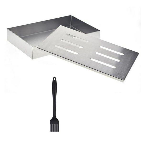 Caja ahumadora para parrilla de Gas, caja para para madera/astillas para fumar, añade sabor ahumado con cepillo, accesorios para parrillas