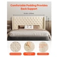 thumbnail image 3 of King Headboard, Adjustable Height Diamond Tufted - W84.1 x H54.33-60.24 x D8.27 in, Cream Linen Upholstered, Bedroom Decor, 3 of 7