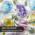 thumbnail image 6 of Easter Colorful Eggs Tablecloth Round 60 Inch Spring Easter Flower Leaves Egg Decorative Table Cloth Washable Wrinkle Stain-Resistant Polyester Seasonal Holiday Table Cover for Party Dinner, 6 of 6