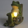 thumbnail image 5 of CARRFA Miniature Frog Garden Statue, Solar Frog Fairy Light Decor, Art Garden Frog Gift for Patio, Yard, Lawn Ornament, 5 of 9