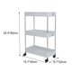 thumbnail image 3 of Carro organizador de almacenamiento rodante de 3 niveles Uxcell con ruedas para baño/cocina, gris, 3 of 7