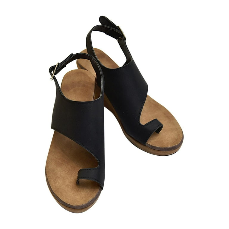 Xysaqa Womens Summer Orthopedic Wedge Sandals Toe Separation