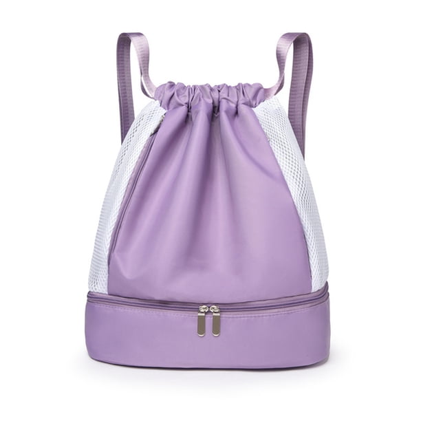 Bolsa de gimnasio portátil Minnieouse Senderismo Viajes Fitness Entrenamiento Casual Mochila impermeable Púrpura claro