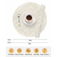 thumbnail image 6 of 13 Inch Round Placemats Set of 6, Spring Floral Non Slip Heat Insulation PP Table Mats, Vintage Simple Flowers Pattern Beige Washable Place Mats for Kitchen Dining Party Table Decor, 6 of 7