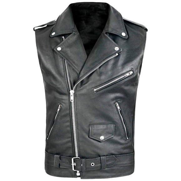 MYG Men PU Leather Lapel Vest Motorcycle Sleeveless Jacket Fashion Hip Hop Waistcoat