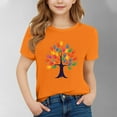 thumbnail image 1 of YUNAFFT T-Shirt Décontracté pour Enfants Imprimé Festival Orange Col Rond Manches Courtes Thème Vacances, 1 of 4