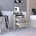 thumbnail image 4 of Nightstand 20"H,Bedside Table with Removable Two Drawers,Metal Handles Bedroom Furniture,Night Stand for Bedroom,Office Gray, 4 of 5