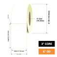 thumbnail image 2 of 3" x 8" Matte Inkjet Label Rolls 350 Labels Per Roll, 3 Inch Core, 6 Inch OD, 2 of 2