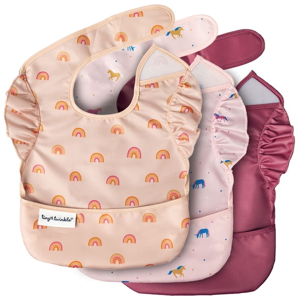 Babero impermeable para bebés Tiny Twinkle, a prueba de suciedad, con bolsillo