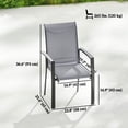 thumbnail image 2 of Set of 4 Stackable Patio Dining Chairs, Grey Steel Frame Outdoor Armchairs with Breathable Mesh, Space-Saving Weather Resistant Seating for Garden, Balcony, Deck or Patio, 2 of 7