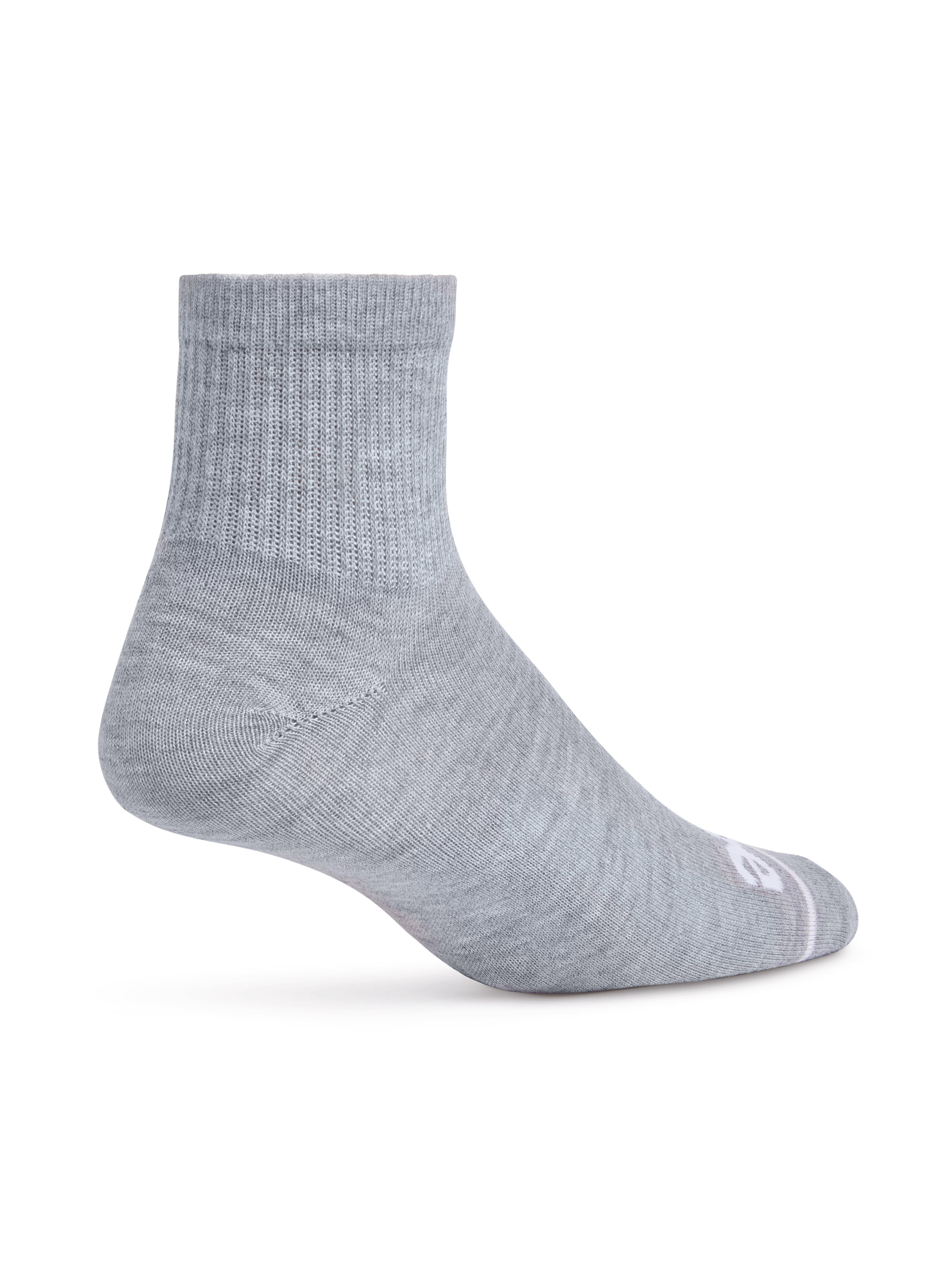 Lee Iconic Originals Quarter Low Cut Socks, 10-13, Heather Grey, 20-Pack