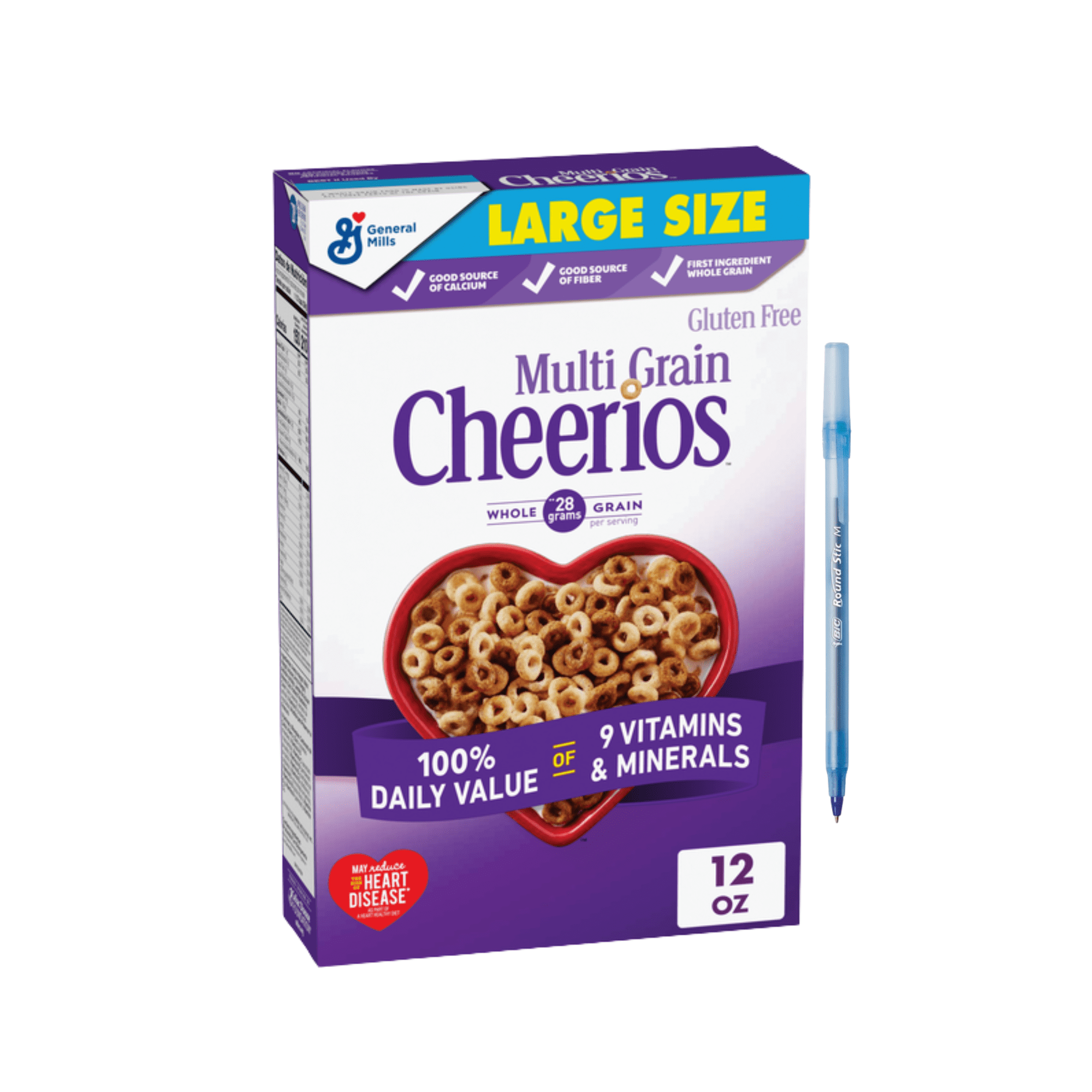 Multi Grain Cheerios Cereal, Large Size, Gluten Free, 12 oz
