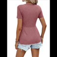 thumbnail image 3 of Camiseta de Verano para Mujer con Cuello en V, Corta y Volantes, Color Rosa XXL, 3 of 7