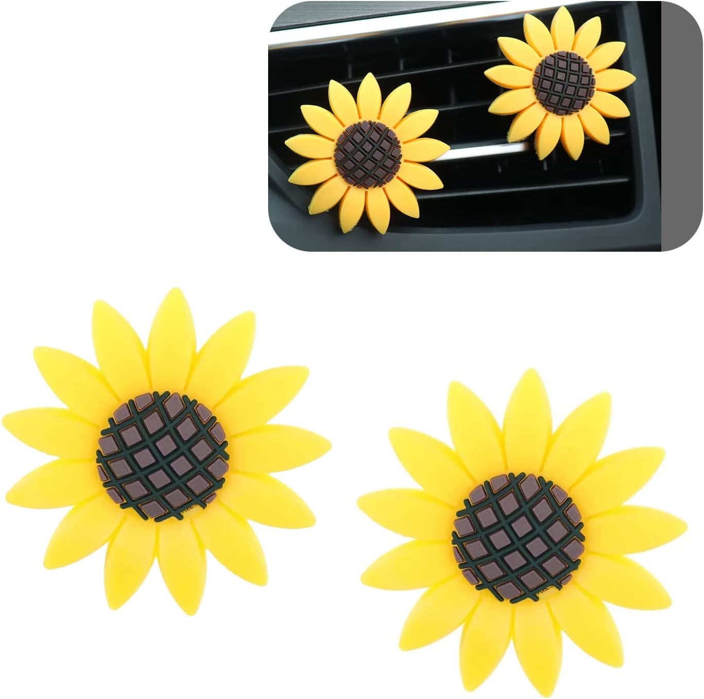 Car Air Fresheners Vent Clips 2 Pcs Sunflower Car Vent Clips Air Freshener Car Air Vent Perfume Clips Car Air Vent Clip Car Accessories Interior