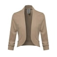 thumbnail image 3 of FashionOutfit Women's Solid 3/4 Sleeves Open Front Bolero Jacket Shrug - Made In USA, 3 of 4