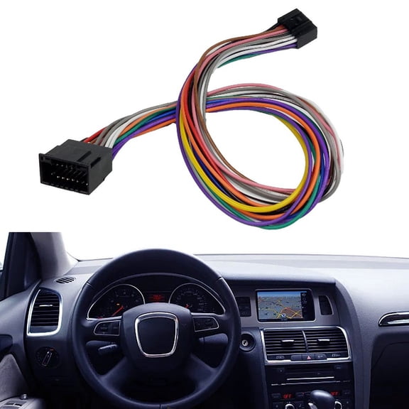 16Pin Car Stereo Radio ISO Wire Harness Extension 40cm Cable for Android Player