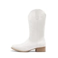 thumbnail image 2 of DREAM PAIRS Women's Mid-Calf Cowboy Boots Classic Embroidered Western Boots with Square Toe Comfortable Chunky Heel Vegan Leather Boots, 2 of 9