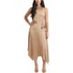 thumbnail image 1 of Vince Camuto Womens Halter Neck Belted Midi Dress darkbeige 10, 1 of 1