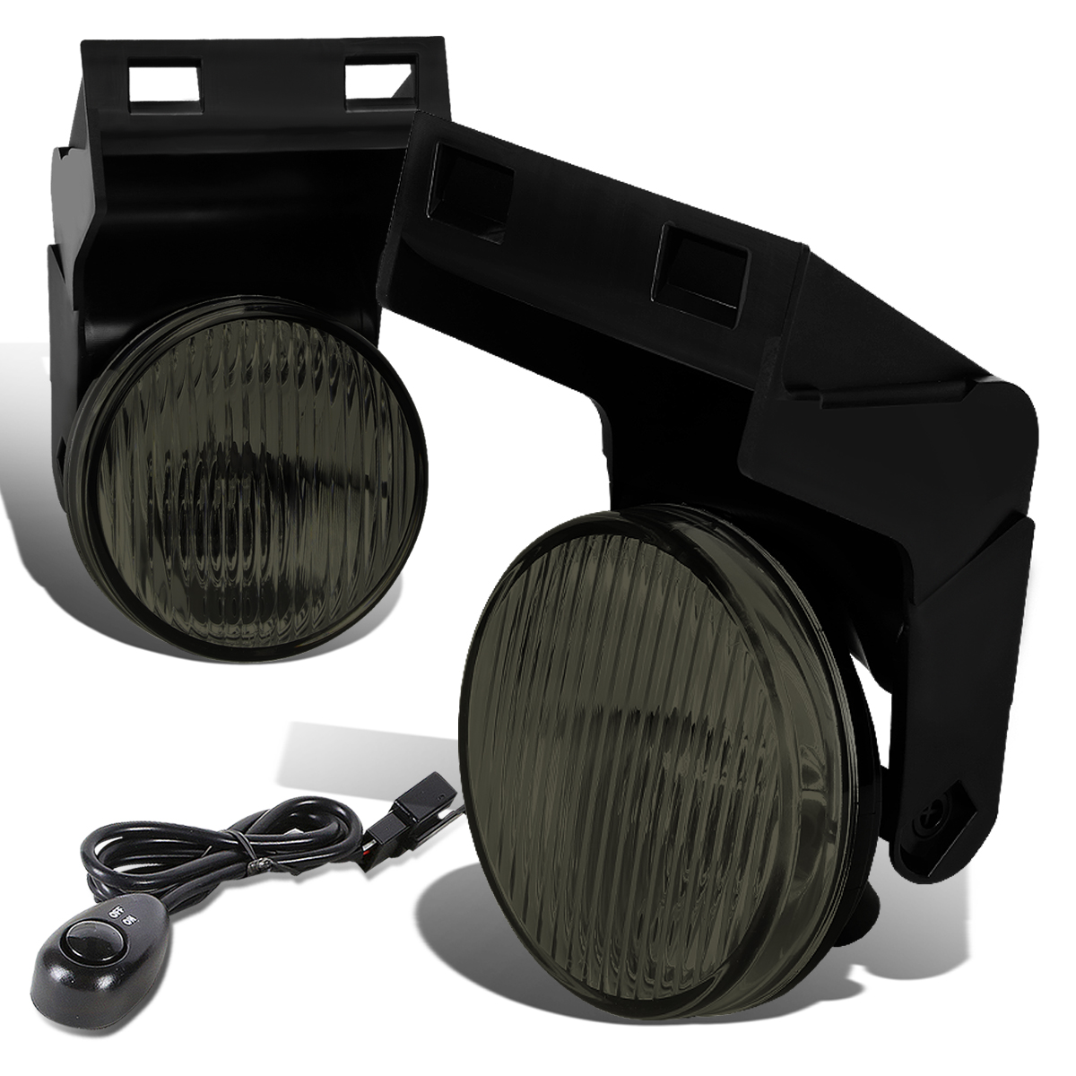 Dodge Ram BR / BE Pair of Bumper Driving Fog Lights + Switch (Smoked Lens)