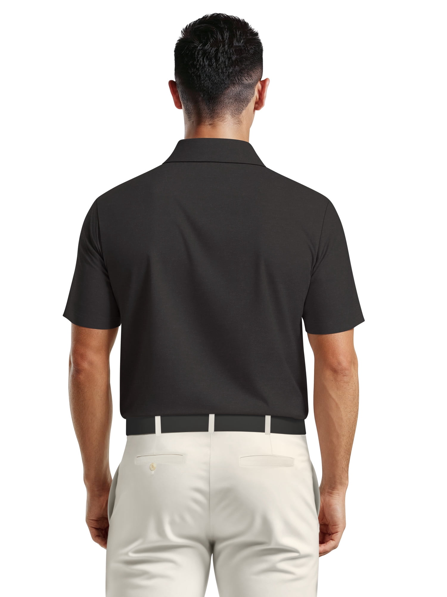 Ben Hogan Men's & Big Men's Performance Heather Chest Striped Print Short Sleeve Golf Polo Shirt, Sizes S-5XL