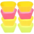 thumbnail image 1 of 12 moldes de silicona reutilizables para cupcakes (colores surtidos), 1 of 7