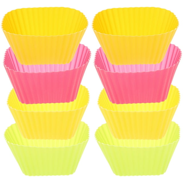 12 moldes de silicona reutilizables para cupcakes (colores surtidos)