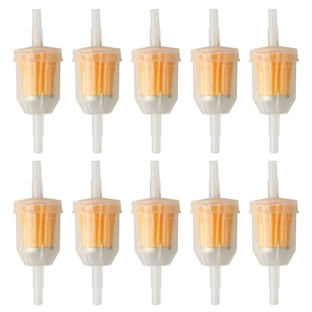 Feimier 10 pack 1/4\" Inline Fuel Filters, Transparent Design for Small Engines, Lawn Mowers, Garden Equipment, Tractors, Cars, Motorcycles, RVs, Easy Maintenance