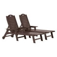 thumbnail image 3 of WestinTrends Aruba Outdoor HDPE Patio Chaise Lounges With Wheels & Cup Holder (Set of 2), Dark Brown, 3 of 16