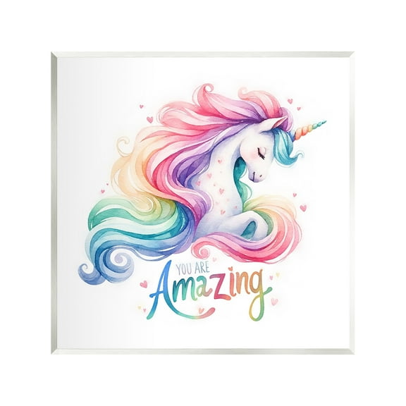 Stupell Industries You Are Amazing Unicorn Fairy Tales & Fantasy Painting Unframed Art Print Wall Art, 12 x 12