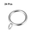 thumbnail image 3 of Uxcell 0.98" Inner Dia Curtain Rings Metal Silver Tone 24 Pack, 3 of 5
