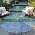 thumbnail image 6 of Addison Rugs Chantille Indoor/Outdoor Transitional Abstract Blue Washable Round Rug, 8' x 8', 6 of 6