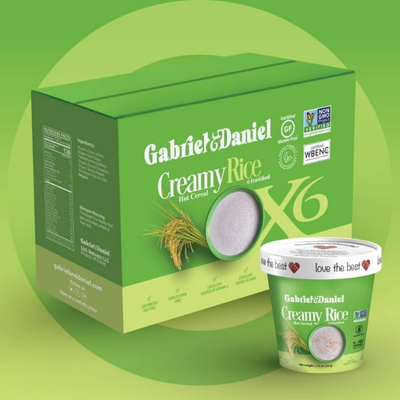 Gabriel & Daniel Daniel Organic Gluten-Free Creamy Rice Hot Breakfast Cereal, 1.22 oz, 6 Pack