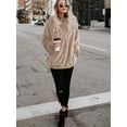 thumbnail image 4 of Sudadera con capucha Century Star para mujer, sudaderas con capucha borrosas, color caqui, 4 of 7