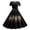 Black, variant on Women’s Long Sleeve A-Line Dress – Printed Bowknot Cross Midi Dress with Celestial, Gothic, or Holiday Patterns Purple XXL