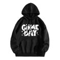 thumbnail image 1 of VBARHMQRT Moto Hoodie Décontractée pour Femmes Col Rond Poche Jour de Match Imprimé Rugby Hoodie, 1 of 3