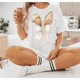 thumbnail image 2 of Coquette Bunny Tee, Bow and Ears Design, Pastel Spring Sweatshirt, 2 of 6