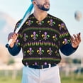 thumbnail image 6 of Balery Mardi Gras Fleur de Lis Baseball Jersey for Men Casual Button Down Shirts Short Sleeve Active Team Sports Uniform-XX-Large, 6 of 9