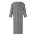 thumbnail image 4 of Mens Casual Button Down Shirts Arabia Long Sleeve Pocket Loose Robe Robe Solid Outwear, 4 of 4