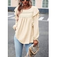 thumbnail image 4 of PRETTYGARDEN Women's Long Sleeve Blouses Ruffle Swiss Dot Crochet Loose Fit Spring Fall Tunic Dressy Casual Tops, 4 of 9