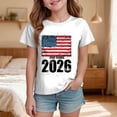 thumbnail image 2 of WUANDIXFA Little Girl Shirts 250 Anniversary USA Girls' United States Patriotic T-Shirt with American Flag Crewneck Short Sleeve White,2-3 Years, 2 of 5