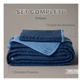 thumbnail image 3 of Edredón Ligero Real Textil + 2 Fundas de Almohada, Juego de Colcha Individual, Color Azul Marino/Azul Grisaceo, 3 of 9