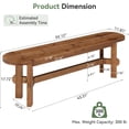 thumbnail image 2 of Finmind Solid Wood Entryway Bench, Shoe Storage Bench, End of Bed, Hallway, Brown, 2 of 8